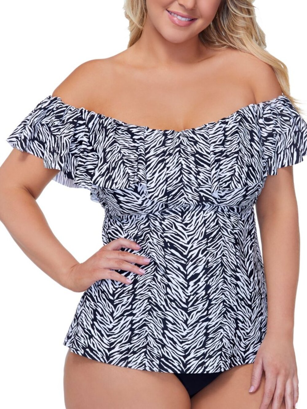 Island Escape Womens Plus La Flor Tankini Top Size 22W